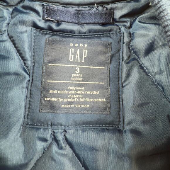Baby Gap Navy Blue Quilted Jacket Coat  Preppy - Picture 4 of 9